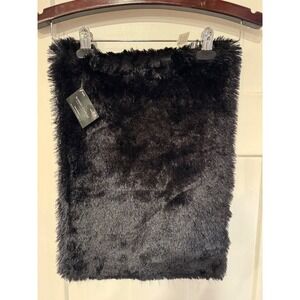 Robert Stanley Home Collection Black Faux Fur Placemat 18in x 13in